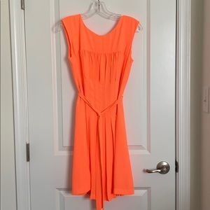 Neon Orange Sleeveless Dress